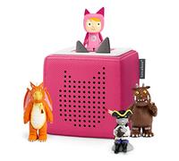 tonies Toniebox Julia Donaldson Bundle Incl. 1 Creative and 3 Characters, The Gruffalo, Zog, and Highway Rat, Kids Presents, Screen-Free Audiobooks and Kids Music Player, Early Learning Toys, Pink