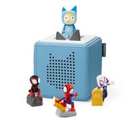 tonies Toniebox Marvel Spidey & Friends Bundle including 1 Creative & 3 tonies - Spidey, Ghost Spider & Miles Morales, Blue