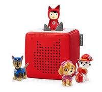 tonies Toniebox Paw Patrol Bundle Incl. 1 Creative and 3 Characters: Chase, Skye, and Marshall, Kids Gifts, Screen-Free Audiobooks and Kids Music Player, Early Development & Activity Toys, Red
