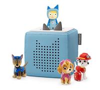 tonies Toniebox Paw Patrol Bundle Incl. 1 Creative and 3 Characters: Chase, Skye, and Marshall, Kids Gifts, Screen-Free Kids Music Player, Early Development & Activity Toys, Light Blue