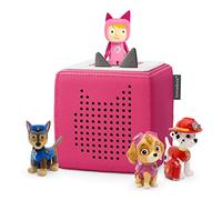 tonies Toniebox Paw Patrol Bundle Incl. 1 Creative and 3 Characters: Chase, Skye, and Marshall, Kids Gifts, Screen-Free Audiobooks and Kids Music Player, Early Development & Activity Toys, Pink
