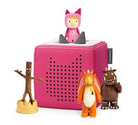 tonies Toniebox Starter Set Bundle Incl. 1 Creative 3 Characters: The Gruffalo, Stick Man, and Zog, Audiobooks and Music Player Speaker for Kids, Screenfree Wireless Speaker, Pink