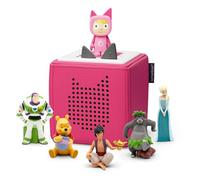tonies Ultimate Disney and Pixar Pink Toniebox Starter Set Bundle with 1 Creative Tonie and 5 Tonie Characters, Disney Frozen Elsa, Jungle Book, Aladdin, Toy Story, Winnie the Pooh Kids Music Player
