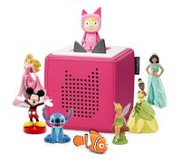 tonies Ultimate Disney Pink Toniebox Starter Set Bundle incl. with 7 Tonie Characters, Mickey Mouse, Tinker Bell, Princess and The Frog, Jasmine, Beauty and the Beast, Finding Nemo, Lilo & Stitch