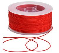 TONIFUL 0.8mm x 70 Yards Red Nylon Cord Satin String for Bracelet Jewelry Making Rattail Macrame Trim Cord Necklace Bulk Beading Thread Kumihimo Chinese Knot Craft