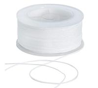 TONIFUL 0.8mm x 70 Yards White Nylon Cord Satin String for Bracelet Jewelry Making Rattail Macrame Trim Cord Necklace Bulk Beading Thread Kumihimo Chinese Knot Craft