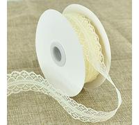 TONIFUL 1.2 Inch x 25 Yards Lace Trim Ribbon Roll Cream Ivory White Vintage Lace for Valentine's Day Wedding Flower Sewing Floral Floral Party Decorations Gift Wrapping