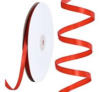 TONIFUL 1/4 Inch x 100yds Red Satin Ribbon, Valentine's Day Thin Solid Color Satin Ribbon for Gift Wrapping, Crafts, Hair Bows Making, Wedding Party Decoration, Invitation Cards, Floral Bouquets