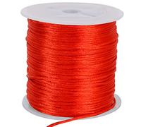 TONIFUL 1.5mm x 50 Yards Red Nylon Cord Satin String for Bracelet Jewelry Making Rattail Macrame Trim Cord Necklace Bulk Beading Thread Kumihimo Chinese Knot Craft