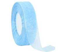 TONIFUL 1 Inch Light Blue Sheer Chiffon Ribbons, Organza Ribbon for Wedding Christmas Decorations, Valentine's Gift Wrapping, Bows Making, Floral Bouquets Wrapping and Handmade Craft Supplies