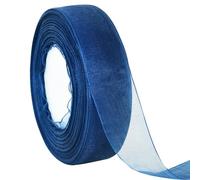 TONIFUL 1 Inch Navy Blue Sheer Chiffon Ribbons, Organza Ribbon For Wedding Christmas Decorations, Christmas Valentine's Gift Wrapping, Bows Making, Floral Bouquets Wrapping and Handmade Craft Supplies