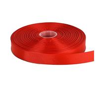 TONIFUL 1 Inch x 100 Yards Red Solid Grosgrain Ribbon Double Faced Fabric Ribbons Roll for Gift Wrapping Wedding Party Decoration DIY Craft Bow Making Valentine's Day Craft Floral Hair Sewing