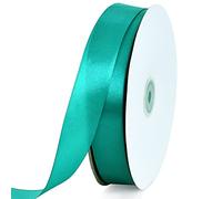 TONIFUL 1 Inch x 100yds Teal Blue Satin Ribbon, Thin Solid Color Satin Ribbon for Gift Wrapping, Crafts, Hair Bows Making, Wedding Party Decoration, Invitation Cards, Floral Bouquets