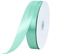 TONIFUL 1 Inch x 100yds Teal Turquoise Blue Satin Ribbon, Thin Solid Color Satin Ribbon for Gift Wrapping, Crafts, Hair Bows Making, Wedding Party Decoration, Invitation Cards, Floral Bouquets