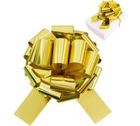 TONIFUL 12 Inch Gold Large Bow Giant Big Pull Bow for Car, Bikes, Table, Big Toys, Applicants, Front Door Decor, Gift Wrapping, Christmas Tree & Party Decoration