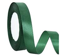 TONIFUL 15mm X 22M Dark Green Satin Ribbon Wide Solid Fabric Ribbons for Wedding Car Cutting Ceremony Grand Opening Chair Sash Hair Sewing Craft Gift Wrapping Wedding Party Decoration