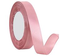 TONIFUL 15mm X 22M Rose Gold Satin Ribbon Wide Solid Fabric Ribbons for Wedding Car Cutting Ceremony Grand Opening Chair Sash Hair Sewing Craft Gift Wrapping Wedding Party Decoration