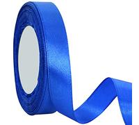 TONIFUL 15mm X 22M Royal Blue Satin Ribbon Wide Solid Fabric Ribbons for Wedding Car Cutting Ceremony Grand Opening Chair Sash Hair Sewing Craft Gift Wrapping Wedding Party Decoration