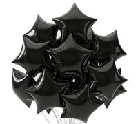 TONIFUL 15Pcs 18 Inch Large Black Star Shape Foil Balloons Big Black Stars Helium Mylar Ballons for Birthday Wedding Baby Shower Anniversary Engagement Party Decorations Supplies