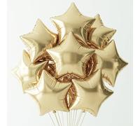 TONIFUL 15Pcs 18 Inch Large Champagne Gold Star Shape Foil Balloons Big Light Gold Stars Helium Mylar Ballons for Birthday Wedding Baby Shower Anniversary Engagement Party Decorations Supplies