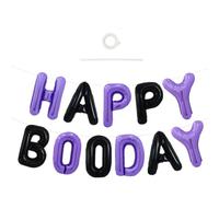TONIFUL 16 Inch Black and Purple Happy Boo Day Foil Letter Balloons | Mylar Letters Balloon Banner for Halloween Party Wall Decorations Trick or Treat Welcome Sign Kids’ Classroom Decor Supplies