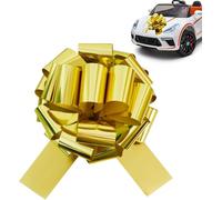 TONIFUL 16 Inch Gold Large Bow Giant Big Pull Bow for Car, Bikes, Table, Big Toys, Applicants, Front Door Decor, Gift Wrapping, Christmas Tree & Party Decoration