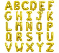 TONIFUL 16 Inch Letter Balloons 52 Pieces Gold Letter A-Z Balloons,Custom Phrase Mylar Foil Alphabet Letter DIY Personalized Phrase Banner for Birthday Anniversary Celebration Graduation Party