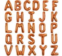 TONIFUL 16 Inch Letter Balloons 52 Pieces Orange Letter A-Z Balloons Custom Phrase Mylar Foil Alphabet Letter Create Your Own Banner Reusable for Birthday Anniversary Celebration Graduation Party