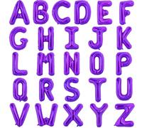 TONIFUL 16 Inch Letter Balloons 52 Pieces Purple Letter A-Z Balloons,Custom Phrase Mylar Foil Alphabet Letter DIY Personalized Phrase Banner for Birthday Anniversary Celebration Graduation Party