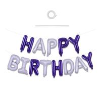 TONIFUL 16 Inch Light and Dark Purple Happy Birthday Foil Balloons