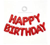 TONIFUL 16 Inch Red Happy Birthday Balloons Banner Decorations