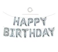 TONIFUL 16 Inch Silver Happy Birthday Balloons Banner Decorations