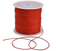 TONIFUL 1mm x 100 Yards Red Nylon Cord Satin String for Bracelet Jewelry Making Rattail Macrame Waxed Trim Cord Necklace Bulk Beading Thread Kumihimo Chinese Knot Craft