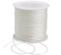 TONIFUL 1mm x 100 Yards White Nylon Cord Satin String for Bracelet Jewelry Making Rattail Macrame Waxed Trim Cord Necklace Bulk Beading Thread Kumihimo Chinese Knot Craft