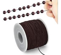 TONIFUL 1mm x 100m Brown Elastic Cord for Bracelets and Jewellery Making, Stretchy Cord for Bracelets, Rattail Macrame Necklaces, Large Beading Thread, Kumihimo