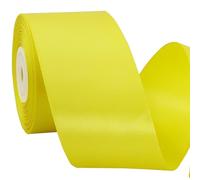 TONIFUL 2 Inch x 25 Yards Wide Light Yellow Satin Ribbon Solid Fabric Ribbon for Gift Wrapping Crafts Chair Sash Eternal Flower Invitation Cards Hair Bows Sewing Party Wedding Decoration