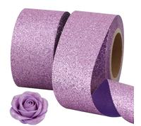 TONIFUL 2 Rolls 1-1/2 Inch Light Purple Glitter Ribbon, Sparkling Shiny Ribbon for Gift Wrapping, Crafts, Eternal Flowers, Graduation Lei, Christmas Tree, Ornaments. Graduation Decoration (10yds/roll)
