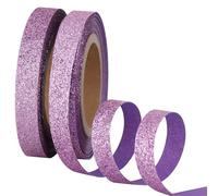 TONIFUL 2 Rolls 3/8 Inch Light Purple Glitter Ribbon, Sparkling Shiny Ribbon for Gift Wrapping, Crafts, Eternal Flowers, Graduation Lei, Christmas Tree, Ornaments, Graduation Decoration (10yds/roll)