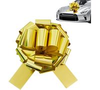 TONIFUL 20 Inch Gold Large Bow Giant Big Pull Bow for Car, Bikes, Table, Big Toys, Applicants, Front Door Decor, Gift Wrapping, Christmas Tree & Party Decoration