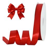 TONIFUL 25mm X 91m Red Satin Ribbon Wide Solid Fabric Ribbons Roll for Valentine's Day Gift Wrapping Invitation Cards Floral Bouquets Hair Crafts Wedding Party Decoration(1 Inch x 100yds,Red)