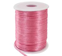 TONIFUL 2mm x 110 Yards Light Pink Nylon Cord Satin String for Bracelet Jewelry Making Rattail Macrame Waxed Trim Cord Necklace Bulk Beading Thread Kumihimo Chinese Knot Craft
