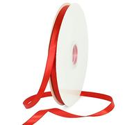 TONIFUL 3/8 Inch x 100 Yards Red Thin Satin Ribbons Valentine's Day Solid Fabric Ribbon Roll for Gift Wrapping Invitation Floral Hair Balloons Craft Sewing Party Wedding Popsicles Decoration