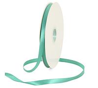 TONIFUL 3/8 Inch x 100yds Turquoise Aqua Blue Satin Ribbon Thin Solid Fabric Ribbons Roll for Gift Wrapping Invitation Floral Hair Balloons Craft Sewing Party Wedding Popsicles Decoration