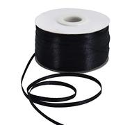 TONIFUL 3mm x 183 m Black Thin Solid Satin Ribbon Giant Spool Double Face Woven Polyester Fabric Ribbons for Crafts Hanging Tags Invitation Card Balloons Bouquet Hair Gift Wrapping Party Decoration
