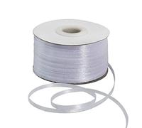 TONIFUL 3mm x 183 m White Thin Solid Satin Ribbon Giant Spool Double Face Woven Polyester Fabric Ribbons for Crafts Hanging Tags Invitation Card Balloons Bouquet Hair Gift Wrapping Party Decoration