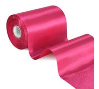 TONIFUL 4 Inch Rose Red Wide Double Face Satin Ribbon Roll 21 Yard Silk Polyester Fabric Satin Ribbons for Wedding Gift Wrapping Handmade Bows Gift Package Craft Supplies Floral DIY Hair Sewing