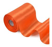 TONIFUL 4 Inch Wide Orange Solid Satin Ribbon 22yd Fabric Large Ribbon for Cutting Ceremony Grand Opening Chair Sashes Table Hair Car Bows Floral Craft Gift Wrapping Wedding Halloween Party Decoration