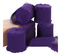 TONIFUL 4 Rolls Lavender Chiffon Ribbon 1 1/2 inch× 5.5 Yards Fabric Silk Ribbon for Gift Wrapping Wedding Party Decoration Flower Bouquet Wrapping Bows Making DIY Crafts（Total 22yards）