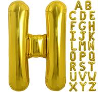 TONIFUL 40 Inch Large Gold Letter H Balloons, Foil Mylar Big Balloons for Birthday Party Anniversary Supplies Decorations