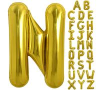 TONIFUL 40 Inch Large Gold Letter N Balloons Helium Ballons,Foil Mylar Big Balloon for Birthday Party Anniversary Supplies Decorations